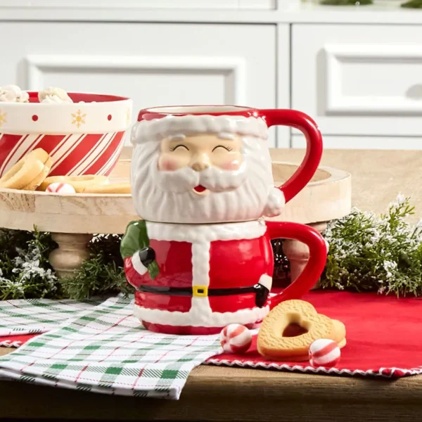 Christmas Characters Stackable Ceramic Mugs Set of 2 - Image 5